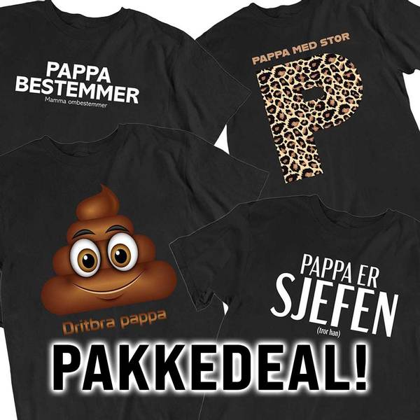 Hovedbilde Farsdags 4-pakning med t-skjorter